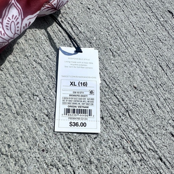 Shade & Shore Floral strapless One Piece Swimsuit. NWT - Picture 3 of 6